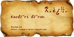 Kazári Áron névjegykártya